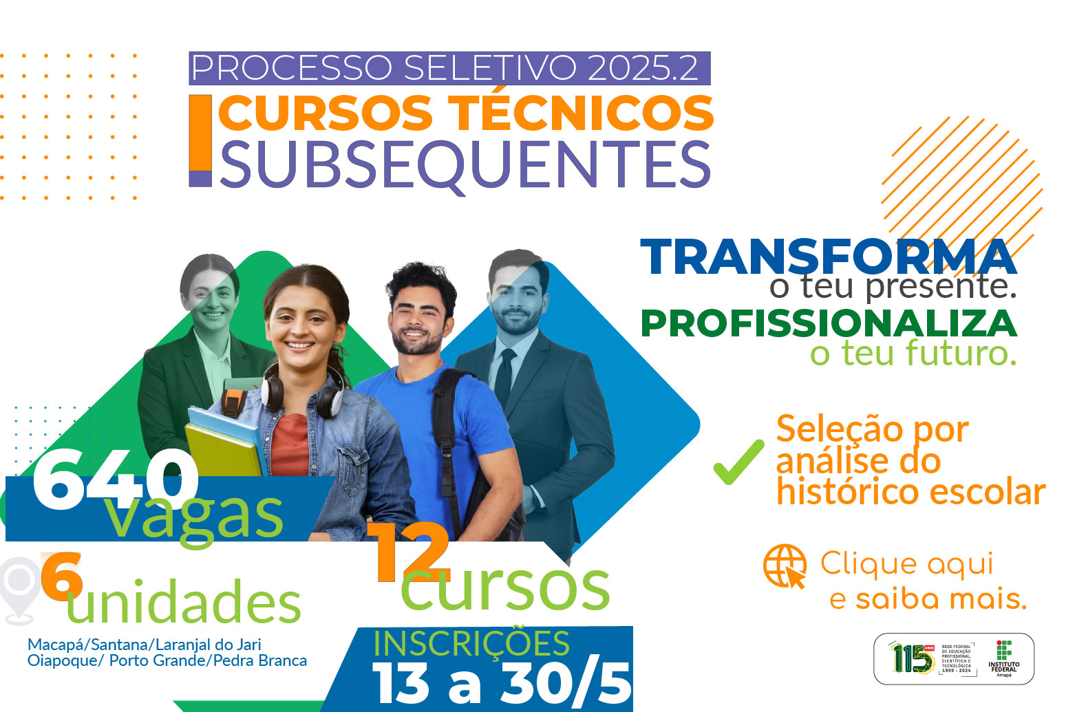 200 vagas para o ensino médio subsequente